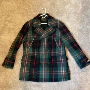 Pendleton Green Plaid Pea Coat